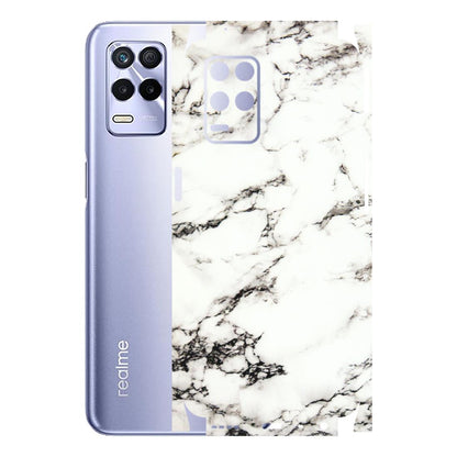 Realme Phone Skins (All Models) - Black and White Marble Texture - 3D Embossed Finish (L-124) Realme 8S (5G)