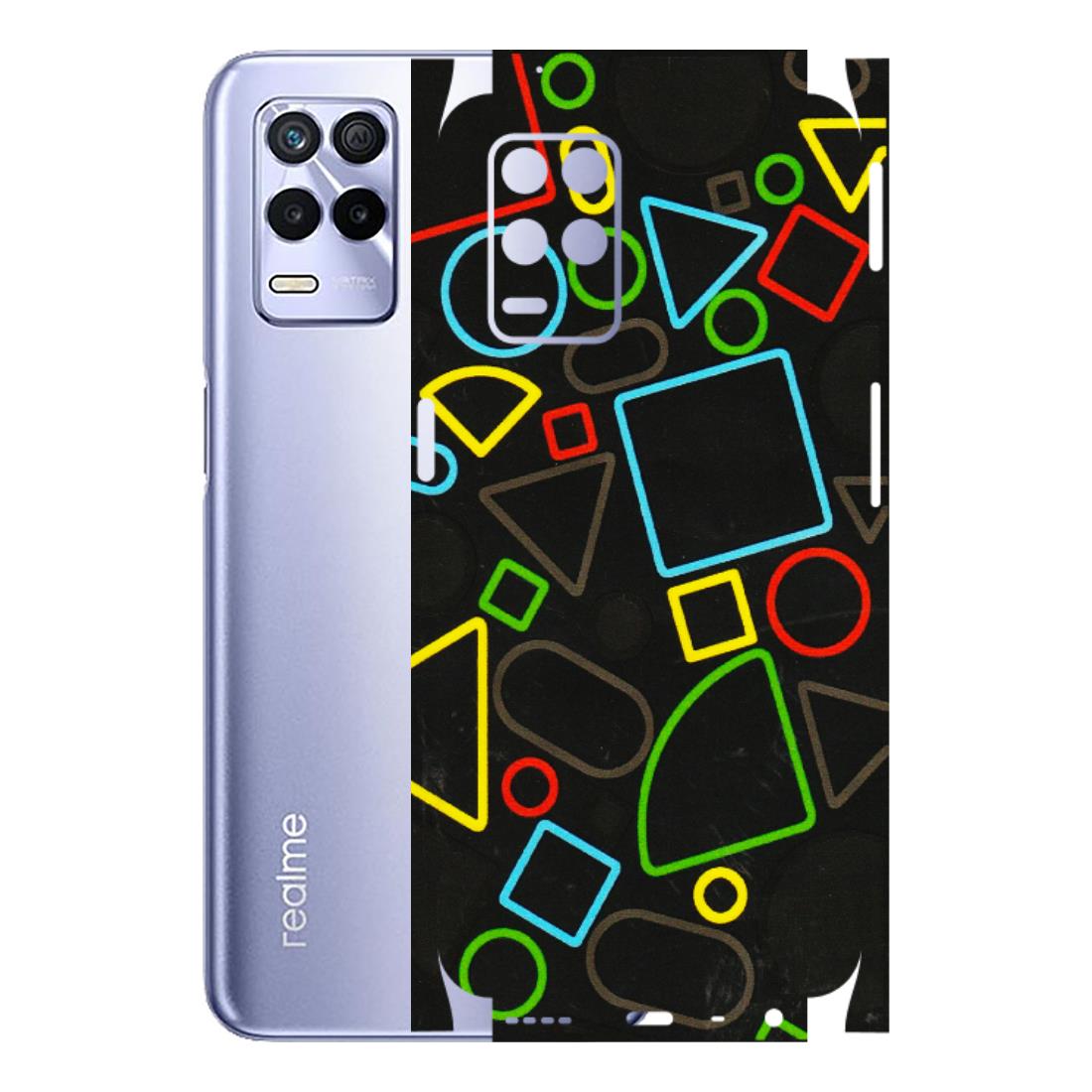 Realme Phone Skins (All Models) - Black Shapes - 3D Embossed Finish (L-131) Realme 8S (5G)