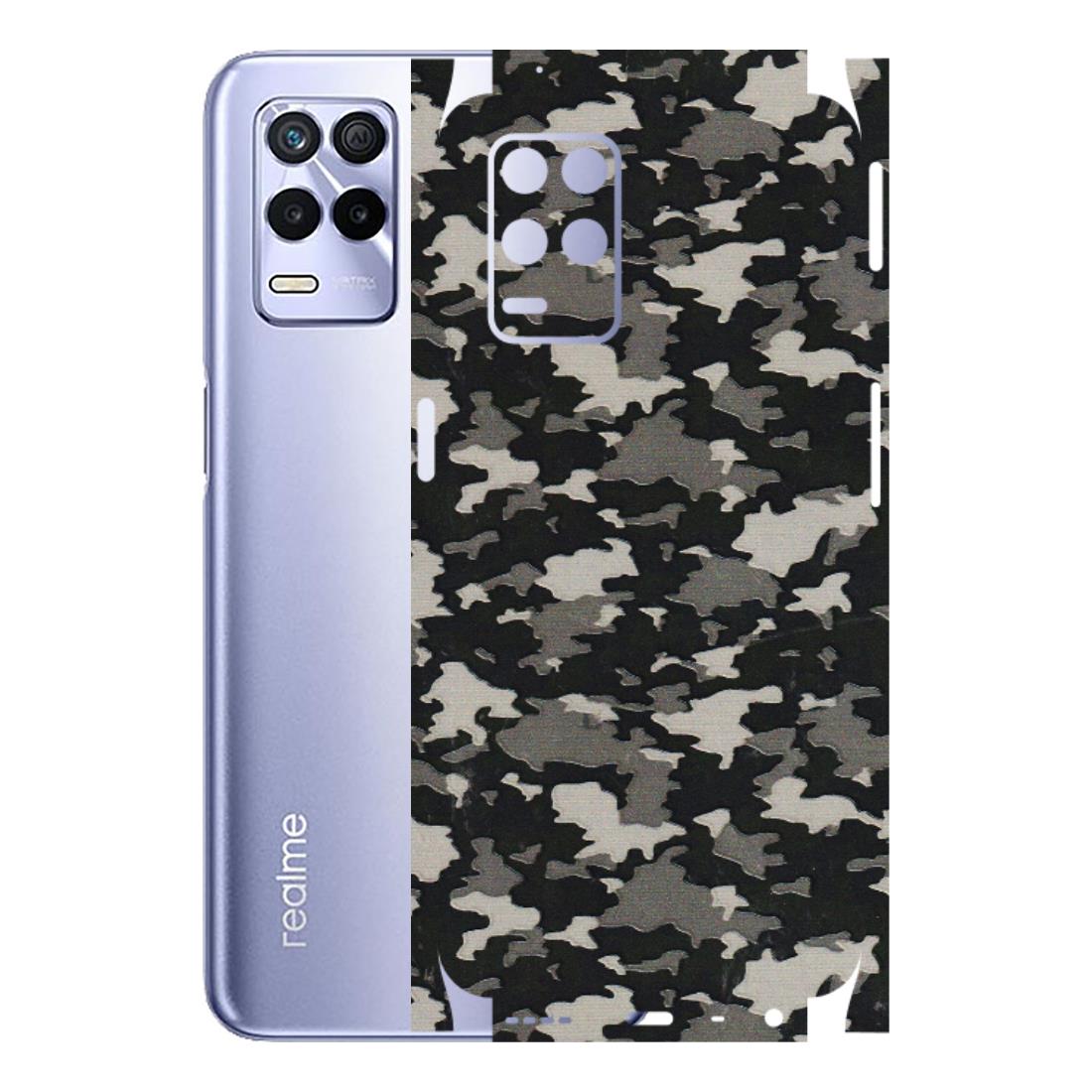 Realme Phone Skins (All Models) - Black/Grey Camoflaunge - 3D Embossed Finish (L-142) Realme 8S (5G)