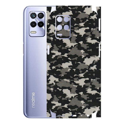Realme Phone Skins (All Models) - Black/Grey Camoflaunge - 3D Embossed Finish (L-142) Realme 8S (5G)