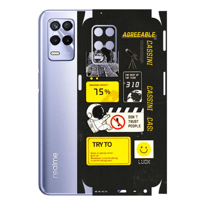 Realme Phone Skins (All Models) - Black Cassini - 3D Embossed Finish (L-161) Realme 8S (5G)