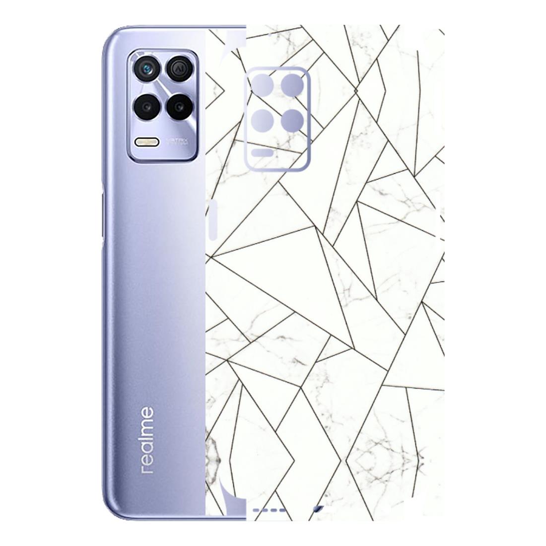 Realme Phone Skins (All Models) - Luxury White Marble Effect - 3D Embossed Finish (L-168) Realme 8S (5G)