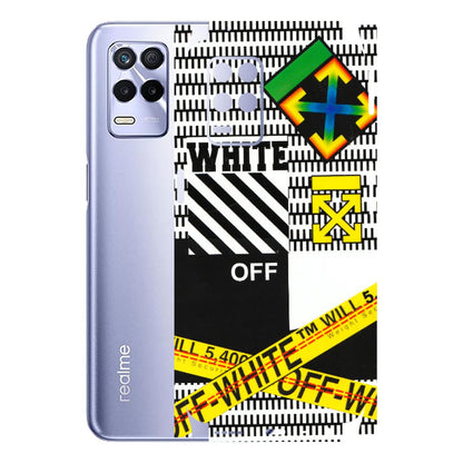 Realme Phone Skins (All Models) - White Off Abstract - 3D Embossed Finish (L-172) Realme 8S (5G)