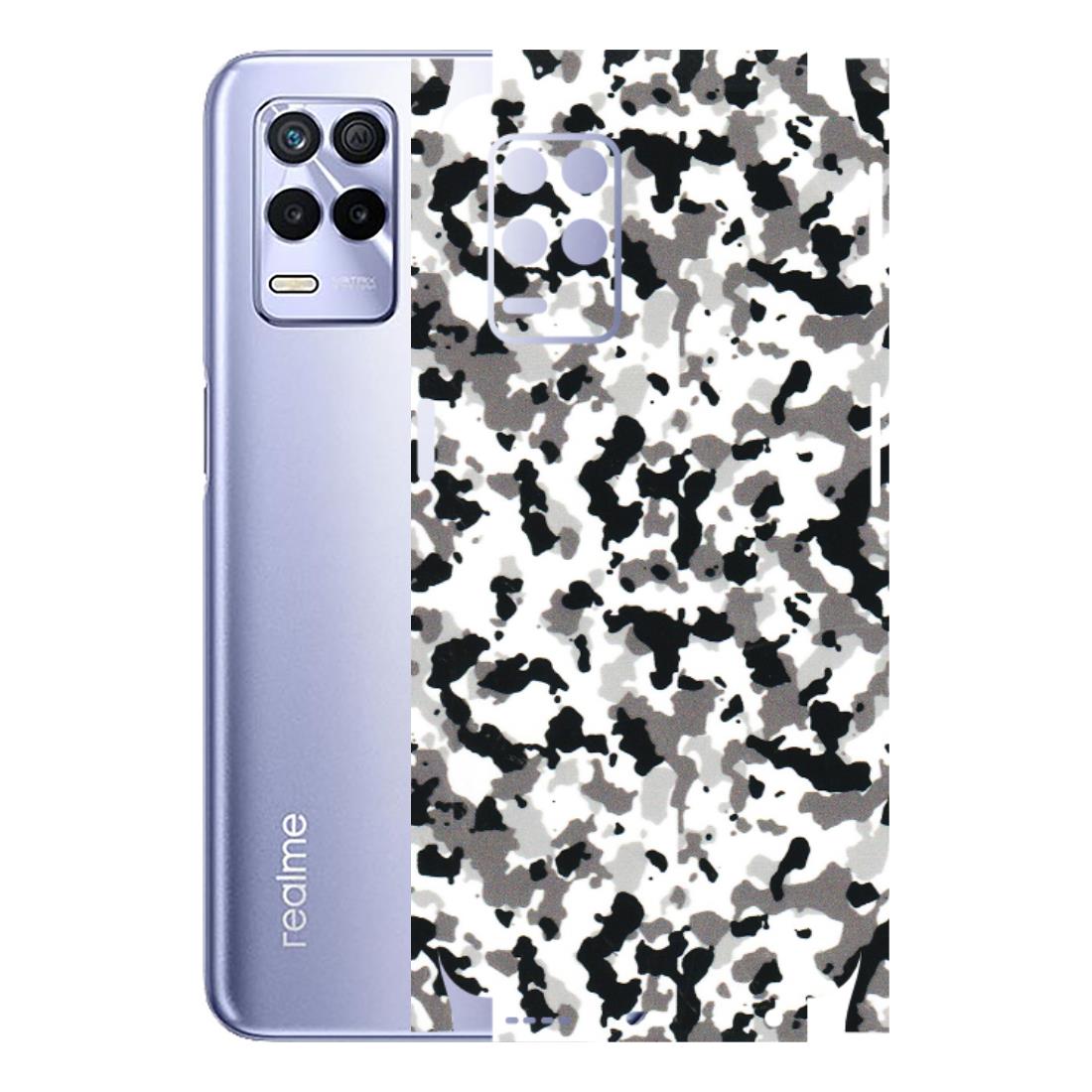 Realme Phone Skins (All Models) - White Black Camouflage - 3D Embossed Finish (L-18) Realme 8S (5G)