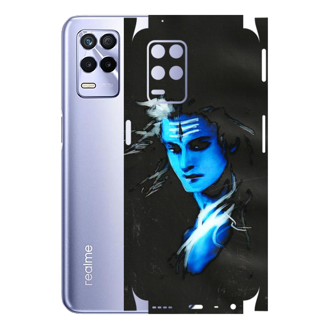 Realme Phone Skins (All Models) - Har Har Mahadev Blue/Black - 3D Embossed Finish (L-185) Realme 8S (5G)