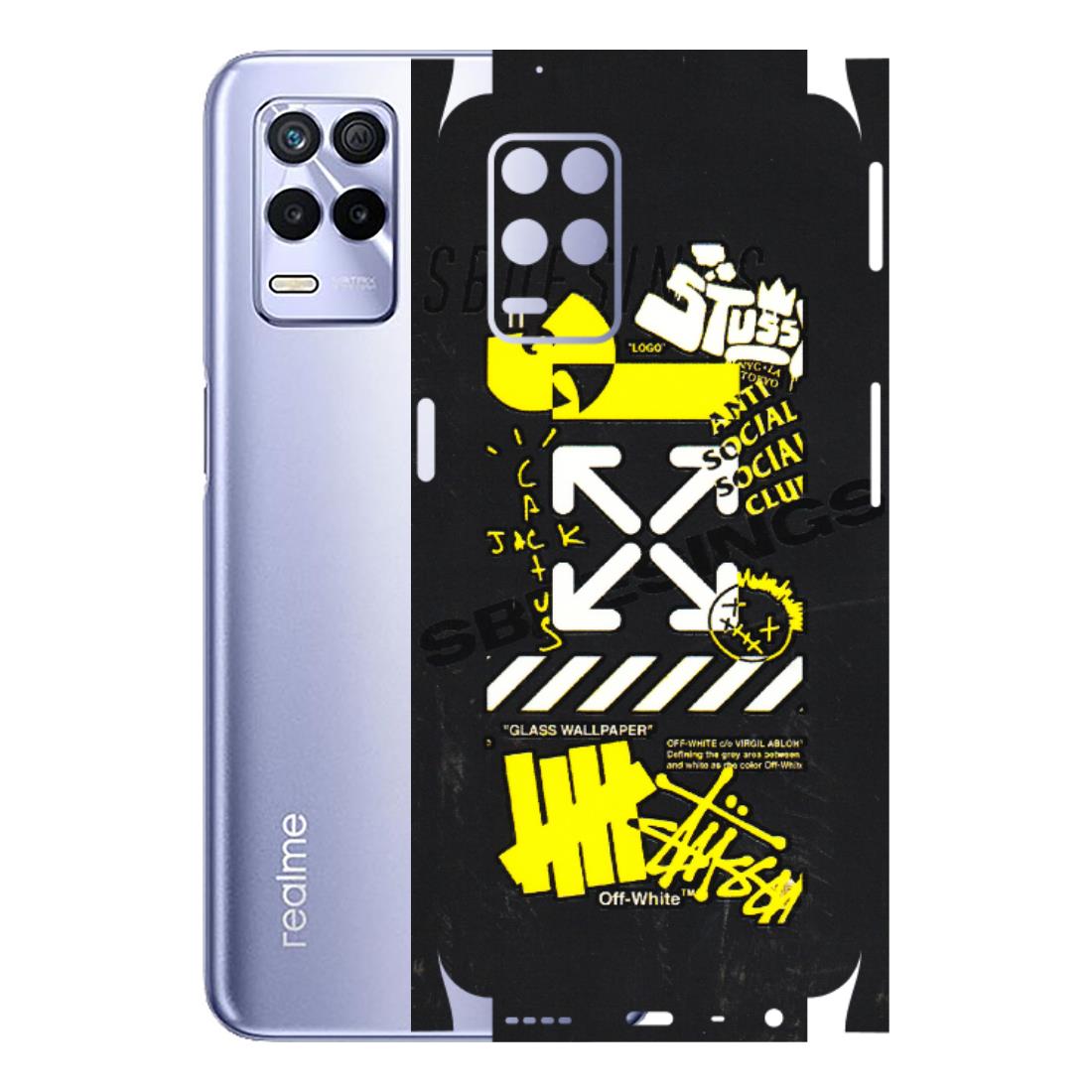 Realme Phone Skins (All Models) - Anti Social Graffiti - 3D Embossed Finish (L-198) Realme 8S (5G)