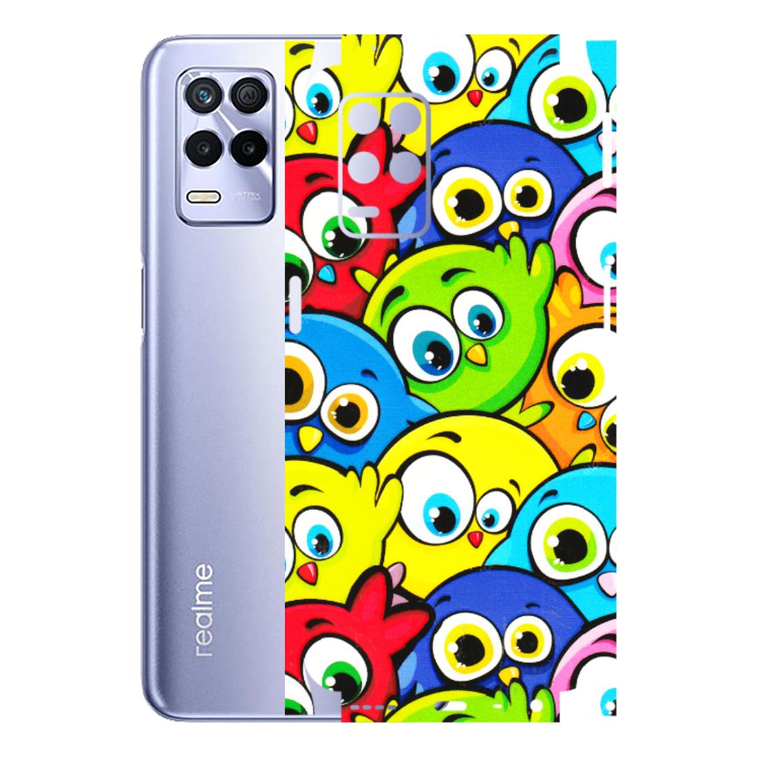 Realme Phone Skins (All Models) - Cute Fluffy Birds - 3D Embossed Finish (L-213) Realme 8S (5G)