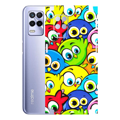 Realme Phone Skins (All Models) - Cute Fluffy Birds - 3D Embossed Finish (L-213) Realme 8S (5G)