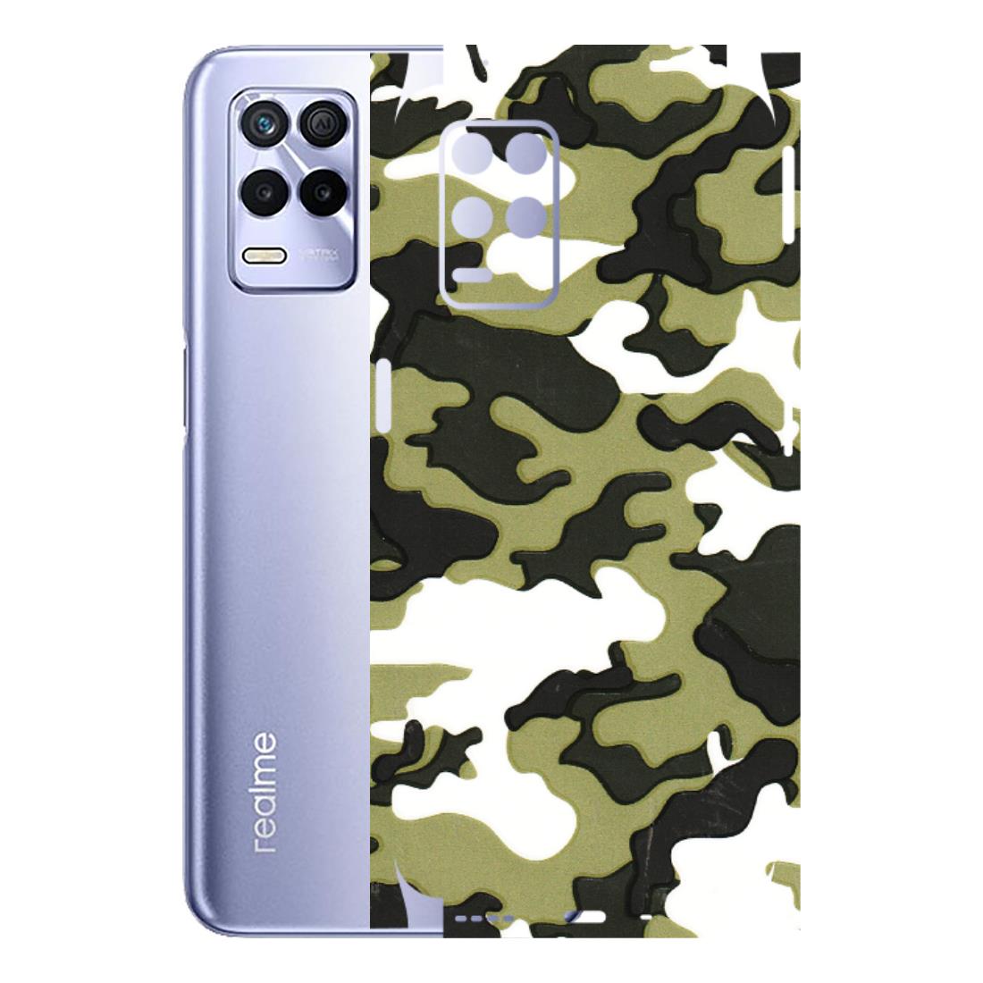 Realme Phone Skins (All Models) - Camouflages White And Green - 3D Embossed Finish (L-243) Realme 8S (5G)