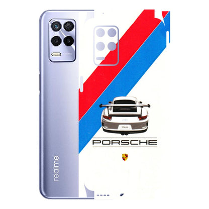 Realme Phone Skins (All Models) - Porche Car Sober Logo - 3D Embossed Finish (L-248) Realme 8S (5G)