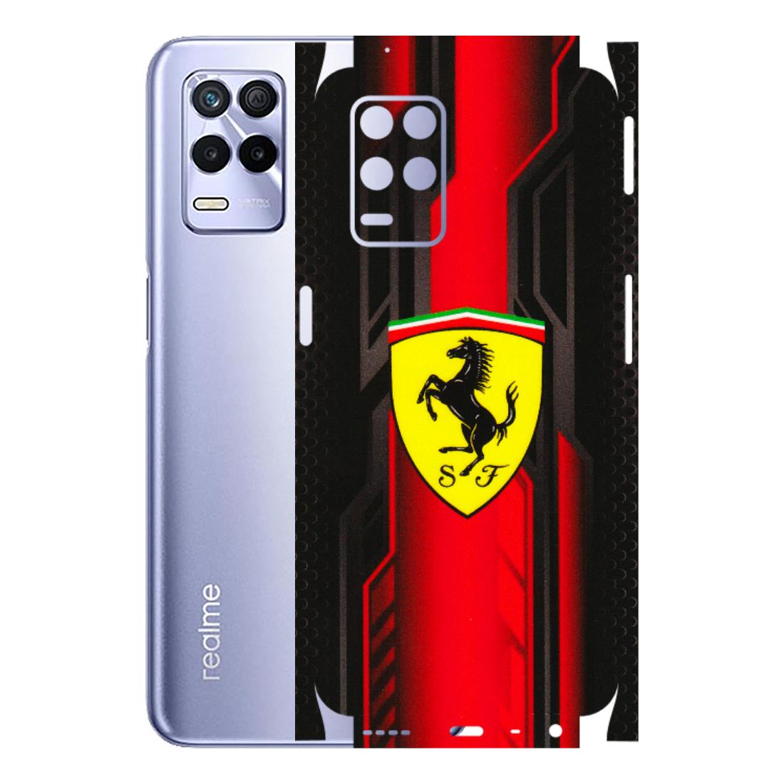 Realme Phone Skins (All Models) - Black Ferrari Logo - 3D Embossed Finish (L-253) Realme 8S (5G)