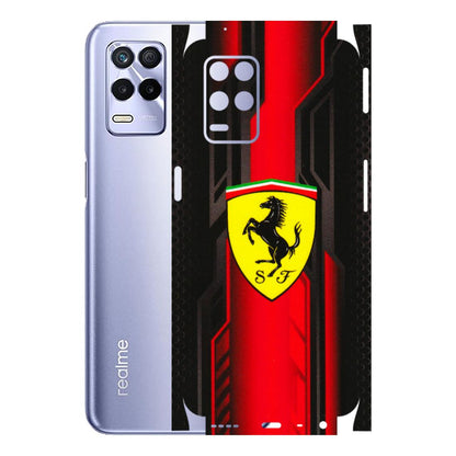 Realme Phone Skins (All Models) - Black Ferrari Logo - 3D Embossed Finish (L-253) Realme 8S (5G)