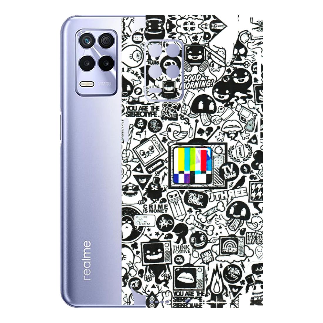 Realme Phone Skins (All Models) - Doodles Positive Art - 3D Embossed Finish (L-263) Realme 8S (5G)