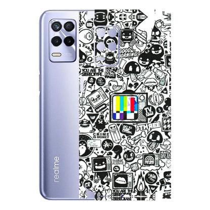 Realme Phone Skins (All Models) - Doodles Positive Art - 3D Embossed Finish (L-263) Realme 8S (5G)