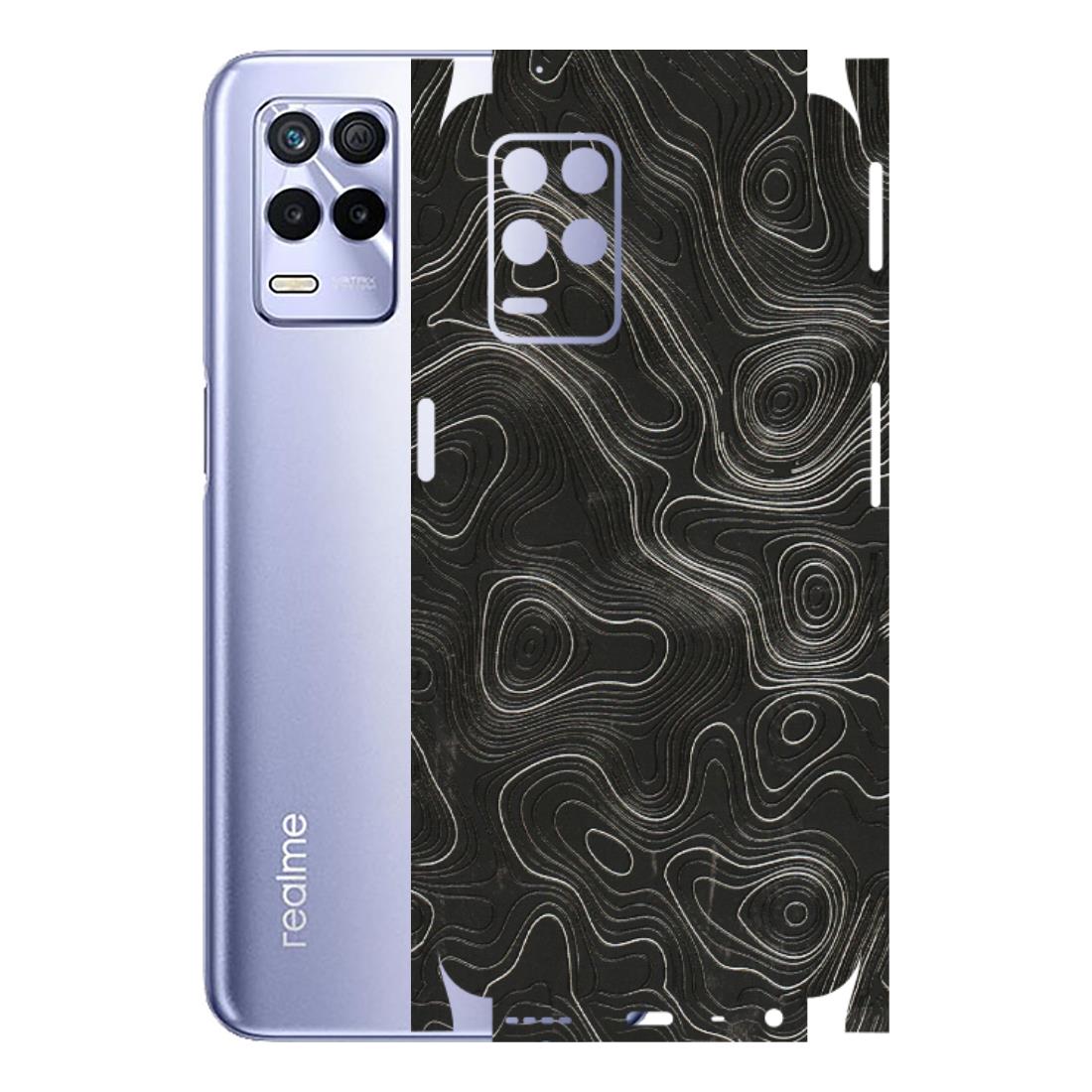 Realme Phone Skins (All Models) - Abstract White Line Map - 3D Embossed Finish (L-269) Realme 8S (5G)