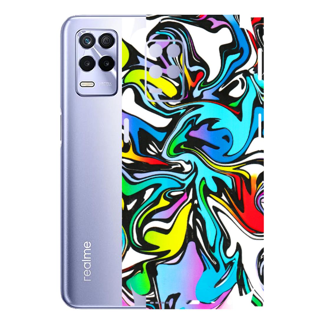 Realme Phone Skins (All Models) - Abstract Colour Paints - 3D Embossed Finish (L-271) Realme 8S (5G)