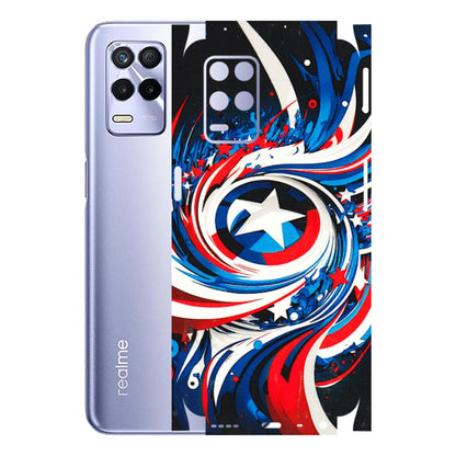 Realme Phone Skins (All Models) - Captain America Logo - 3D Embossed Finish (L-307) Realme 8S (5G)
