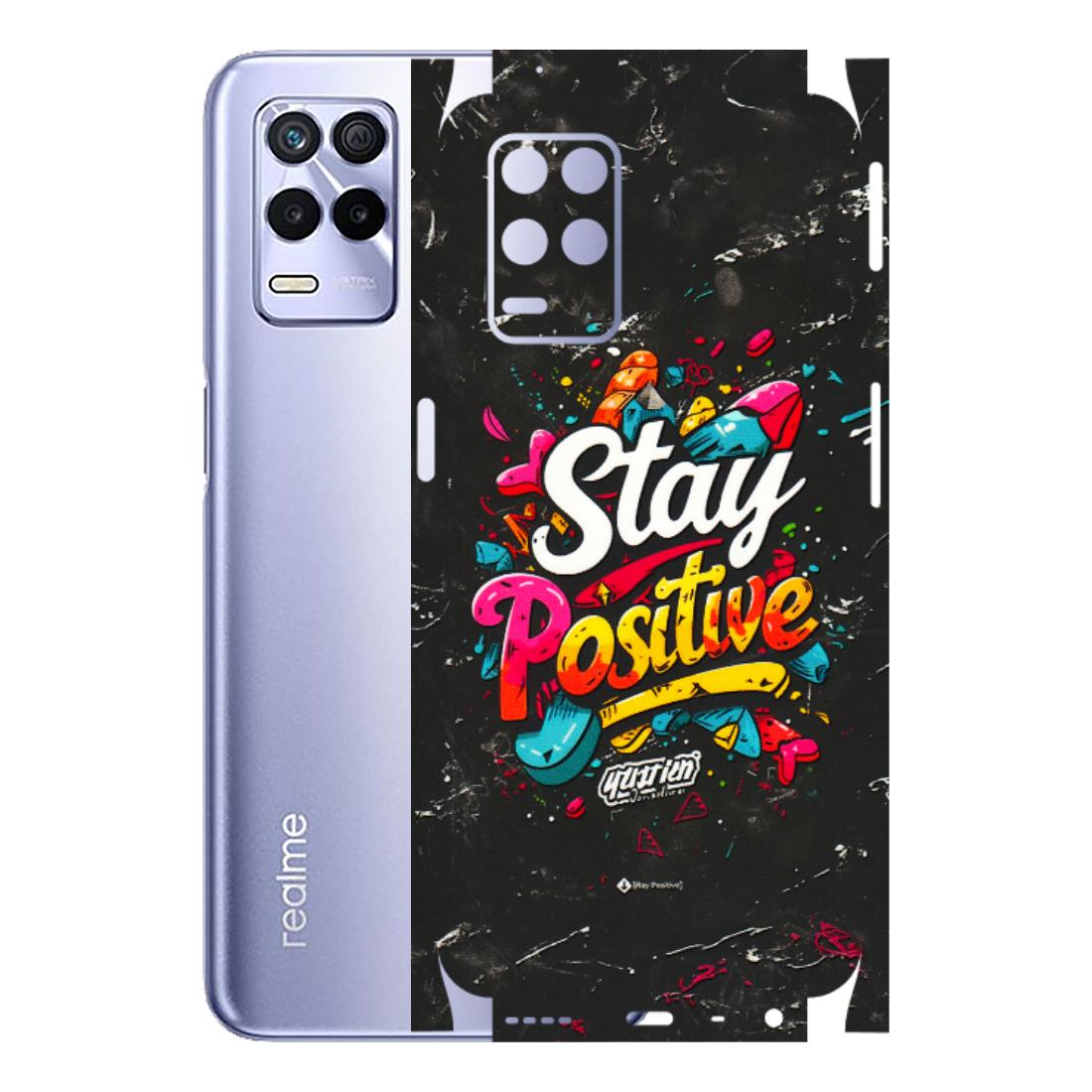 Realme Phone Skins (All Models) - Stay Positive Black - 3D Embossed Finish (L-31) Realme 8S (5G)