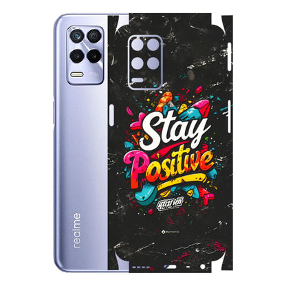 Realme Phone Skins (All Models) - Stay Positive Black - 3D Embossed Finish (L-31) Realme 8S (5G)