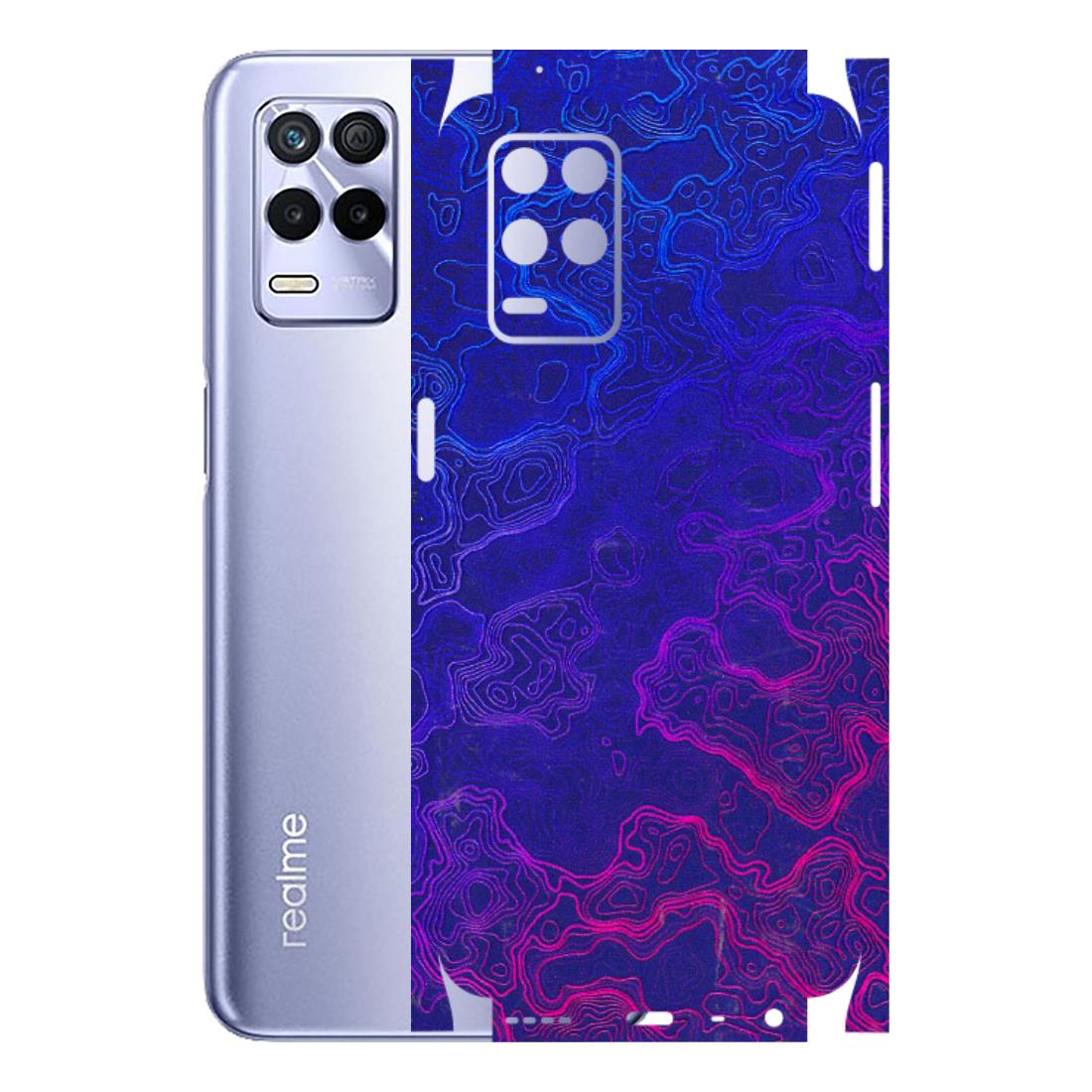 Realme Phone Skins (All Models) - Purple Ripples Swirl - 3D Embossed Finish (L-314) Realme 8S (5G)