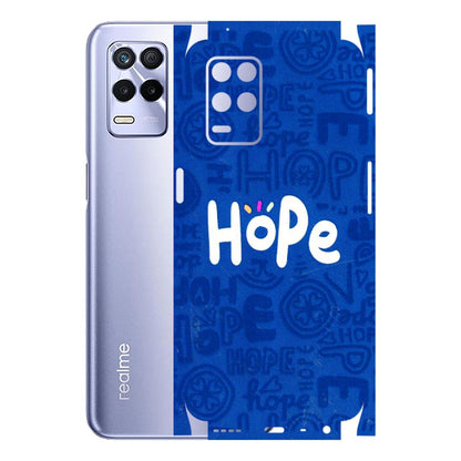 Realme Phone Skins (All Models) - Hope Doodles Blue - 3D Embossed Finish (L-43) Realme 8S (5G)