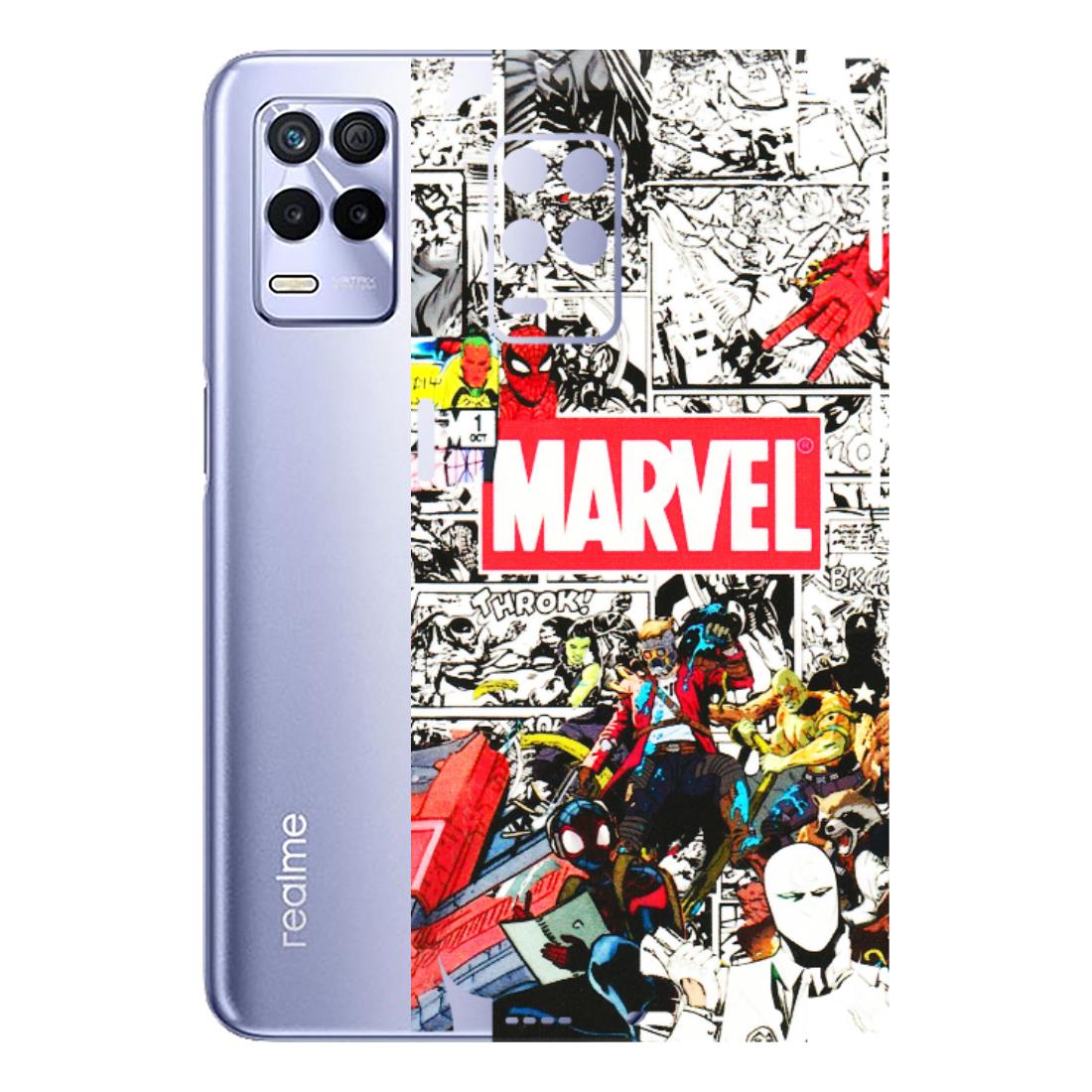 Realme Phone Skins (All Models) - Marvel Colorful Comic - 3D Embossed Finish (L-64) Realme 8S (5G)