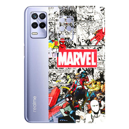 Realme Phone Skins (All Models) - Marvel Colorful Comic - 3D Embossed Finish (L-64) Realme 8S (5G)
