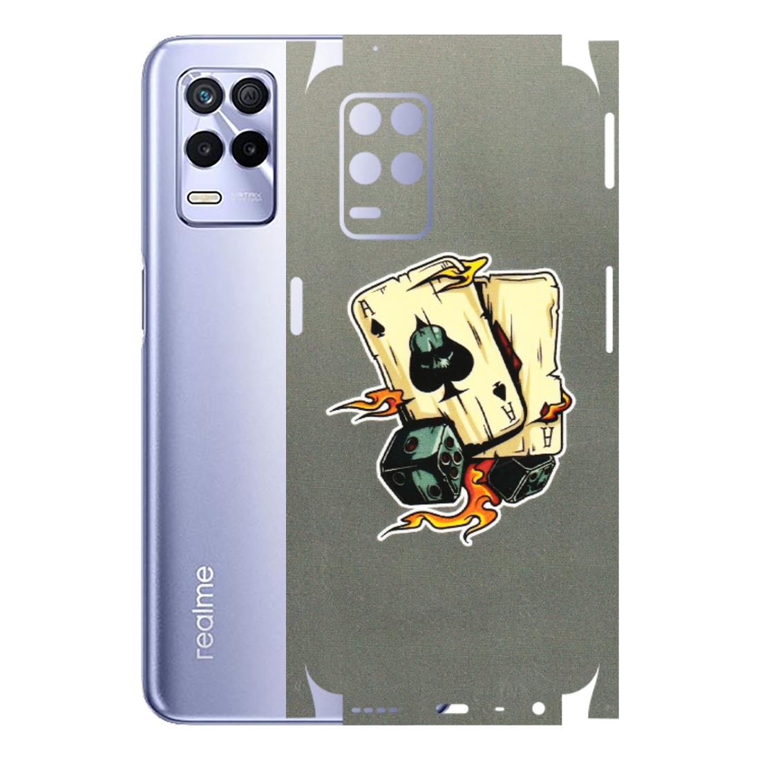 Realme Phone Skins (All Models) - Grey Cards Of Ace - 3D Embossed Finish (L-77) Realme 8S (5G)