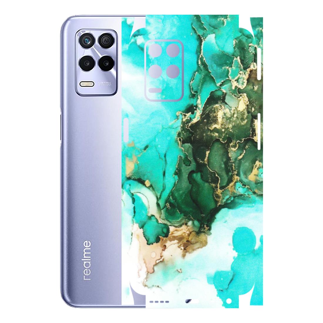 Realme Phone Skins (All Models) - The Blue Gold Marble - Matte Finish (M-124) Realme 8S (5G)