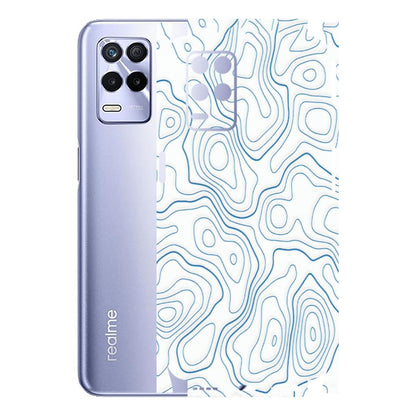 Realme Phone Skins (All Models) - Blue And White Swirls - Matte Finish (M-139) Realme 8S (5G)