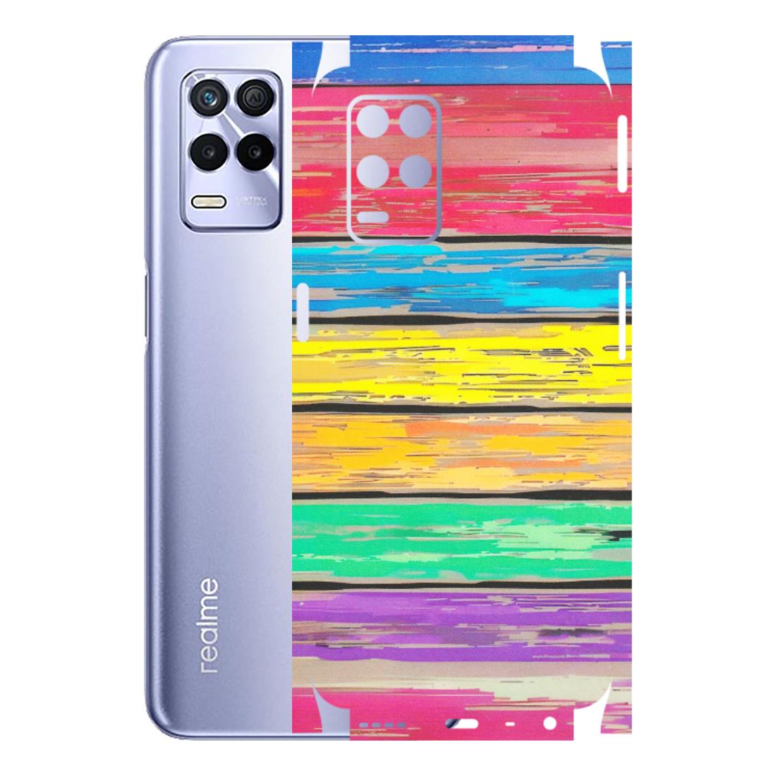 Realme Phone Skins (All Models) - Multi Colour Wooden Wall - Matte Finish (M-96) Realme 8S (5G)
