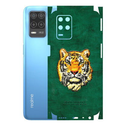 Realme Phone Skins (All Models) - Leather Feel Tiger - 3D Embossed Finish (L-111) Realme 8 (4G)
