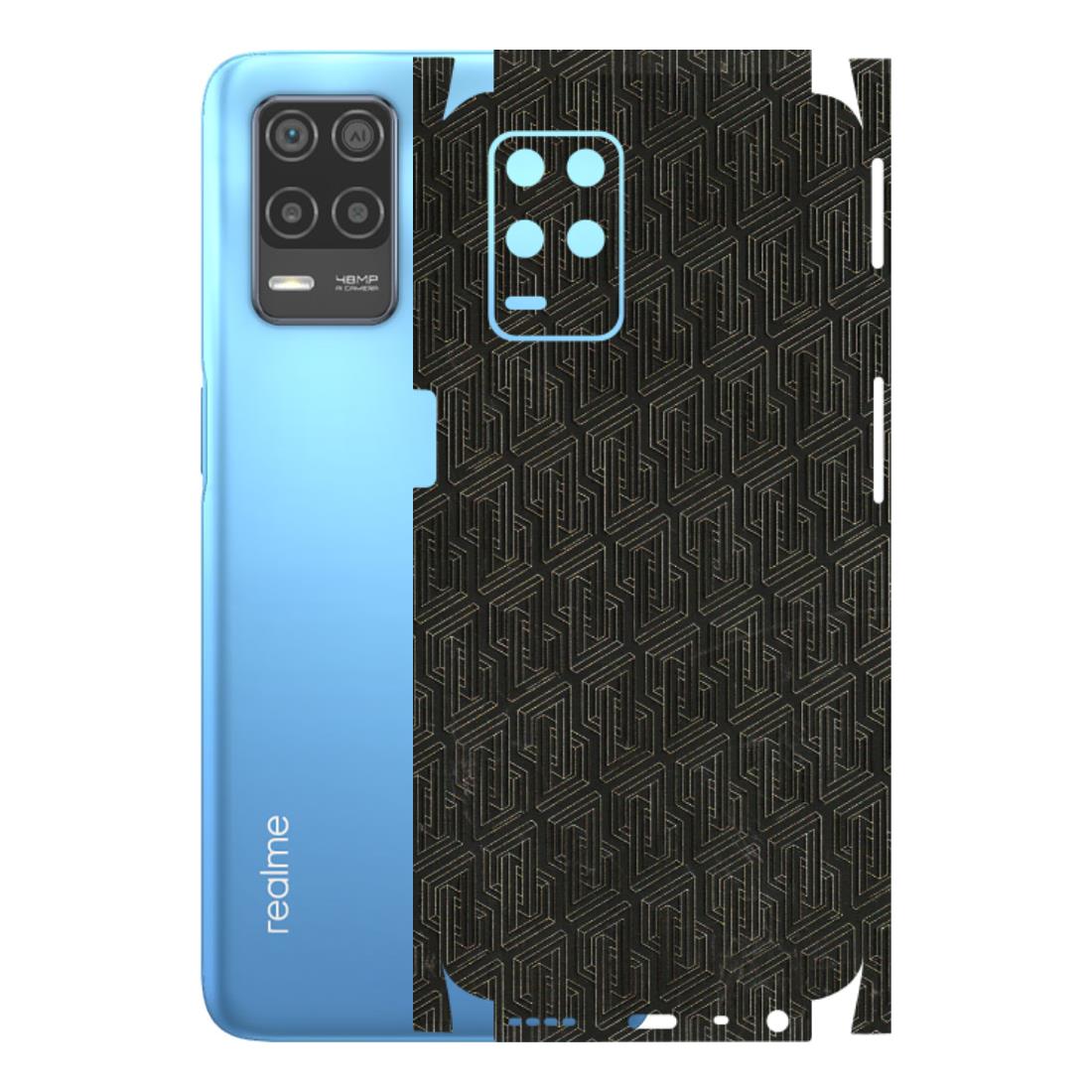 Realme Phone Skins (All Models) - Black Abstract Pattern - 3D Embossed Finish (L-117) Realme 8 (4G)