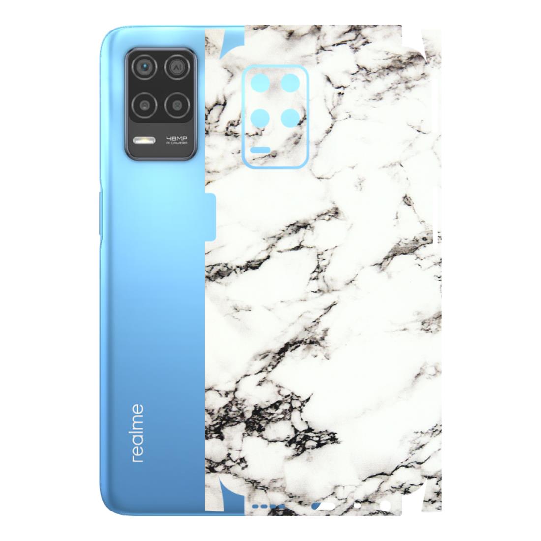 Realme Phone Skins (All Models) - Black and White Marble Texture - 3D Embossed Finish (L-124) Realme 8 (4G)