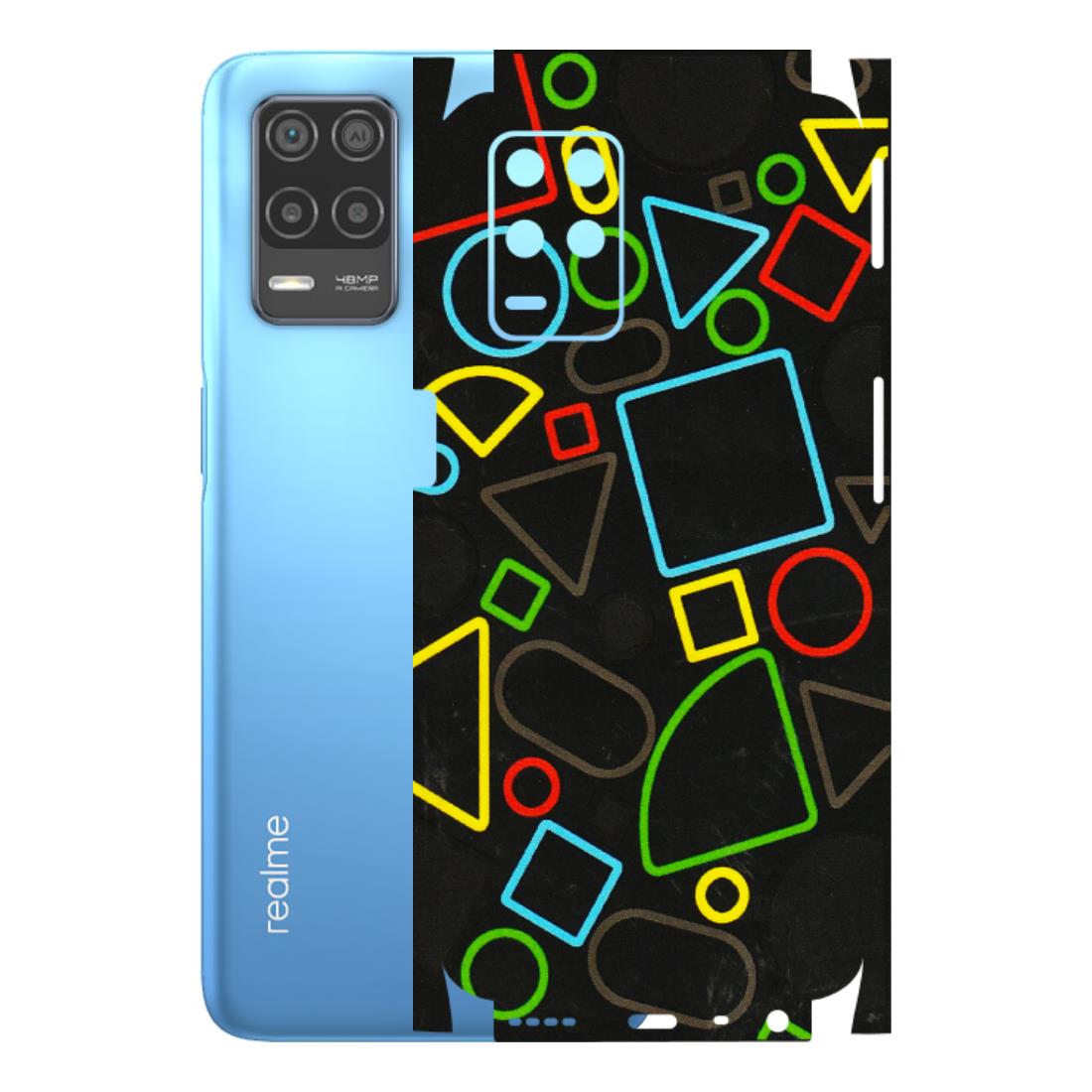 Realme Phone Skins (All Models) - Black Shapes - 3D Embossed Finish (L-131) Realme 8 (4G)