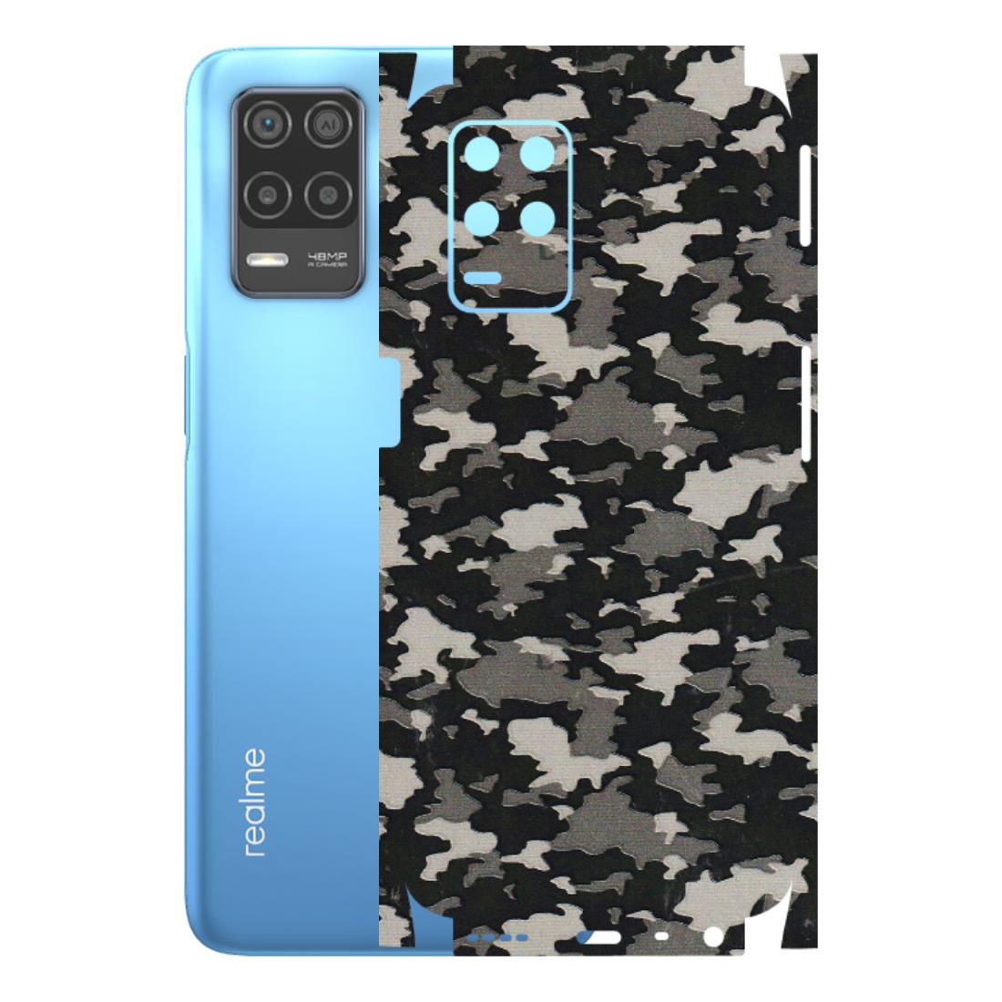 Realme Phone Skins (All Models) - Black/Grey Camoflaunge - 3D Embossed Finish (L-142) Realme 8 (4G)