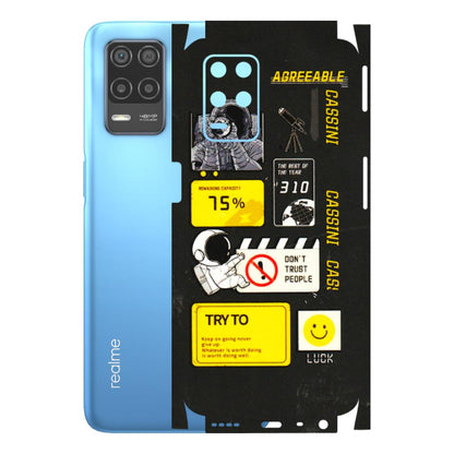 Realme Phone Skins (All Models) - Black Cassini - 3D Embossed Finish (L-161) Realme 8 (4G)