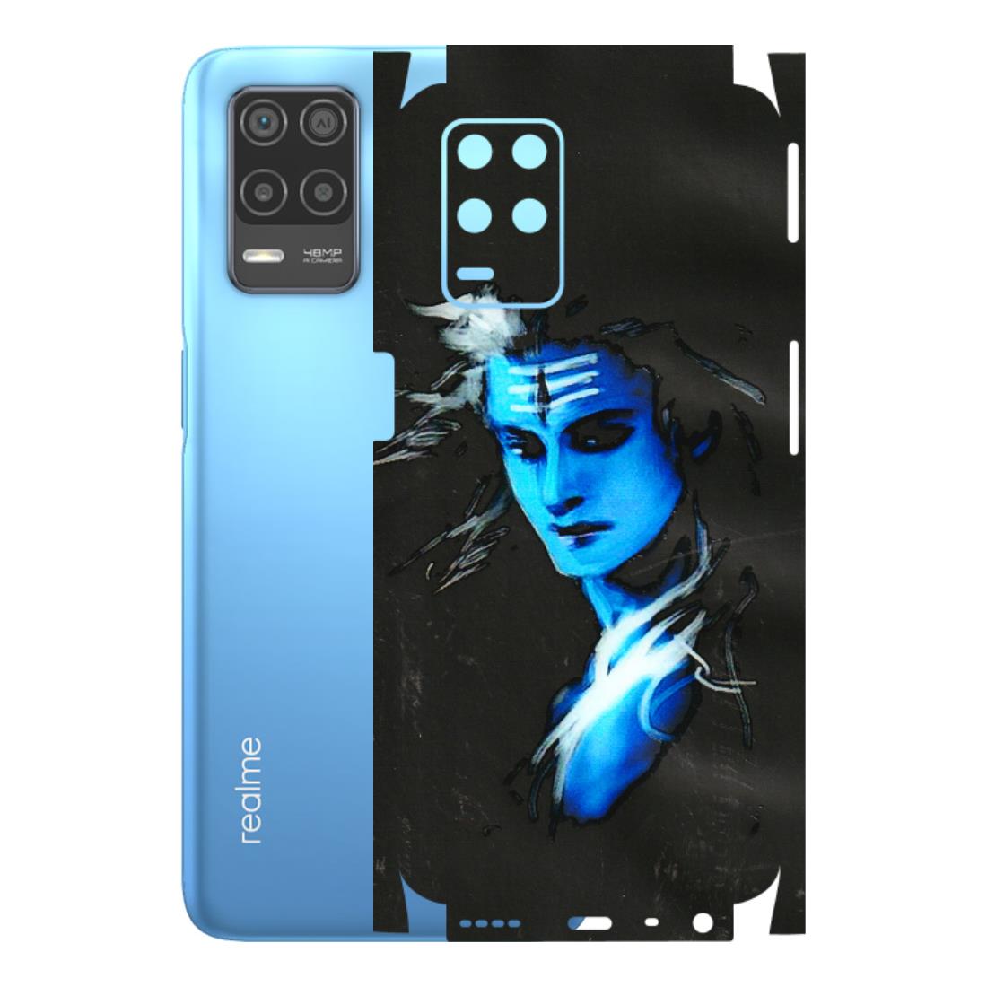 Realme Phone Skins (All Models) - Har Har Mahadev Blue/Black - 3D Embossed Finish (L-185) Realme 8 (4G)