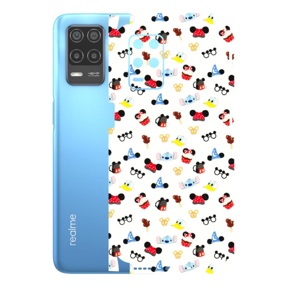 Realme Phone Skins (All Models) - Minnie Mouse & Donald Doodles s - 3D Embossed Finish (L-194) Realme 8 (4G)