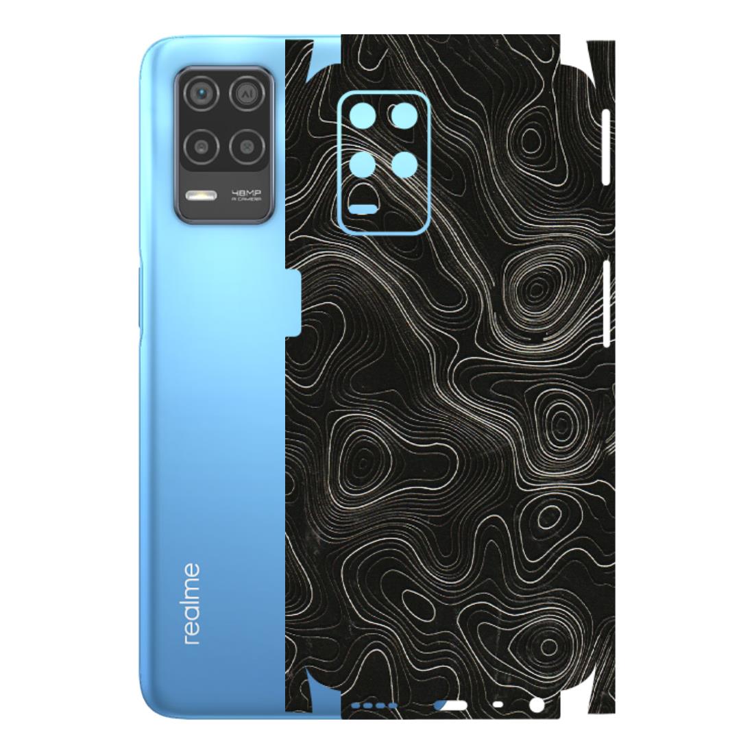 Realme Phone Skins (All Models) - Black Swirl - 3D Embossed Finish (L-196) Realme 8 (4G)