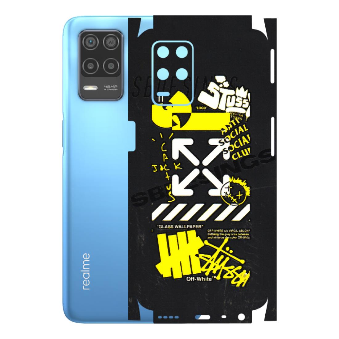 Realme Phone Skins (All Models) - Anti Social Graffiti - 3D Embossed Finish (L-198) Realme 8 (4G)