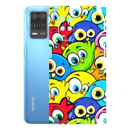 Realme Phone Skins (All Models) - Cute Fluffy Birds - 3D Embossed Finish (L-213) Realme 8 (4G)
