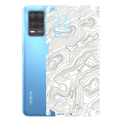 Realme Phone Skins (All Models) - White Black Swirls - 3D Embossed Finish (L-219) Realme 8 (4G)