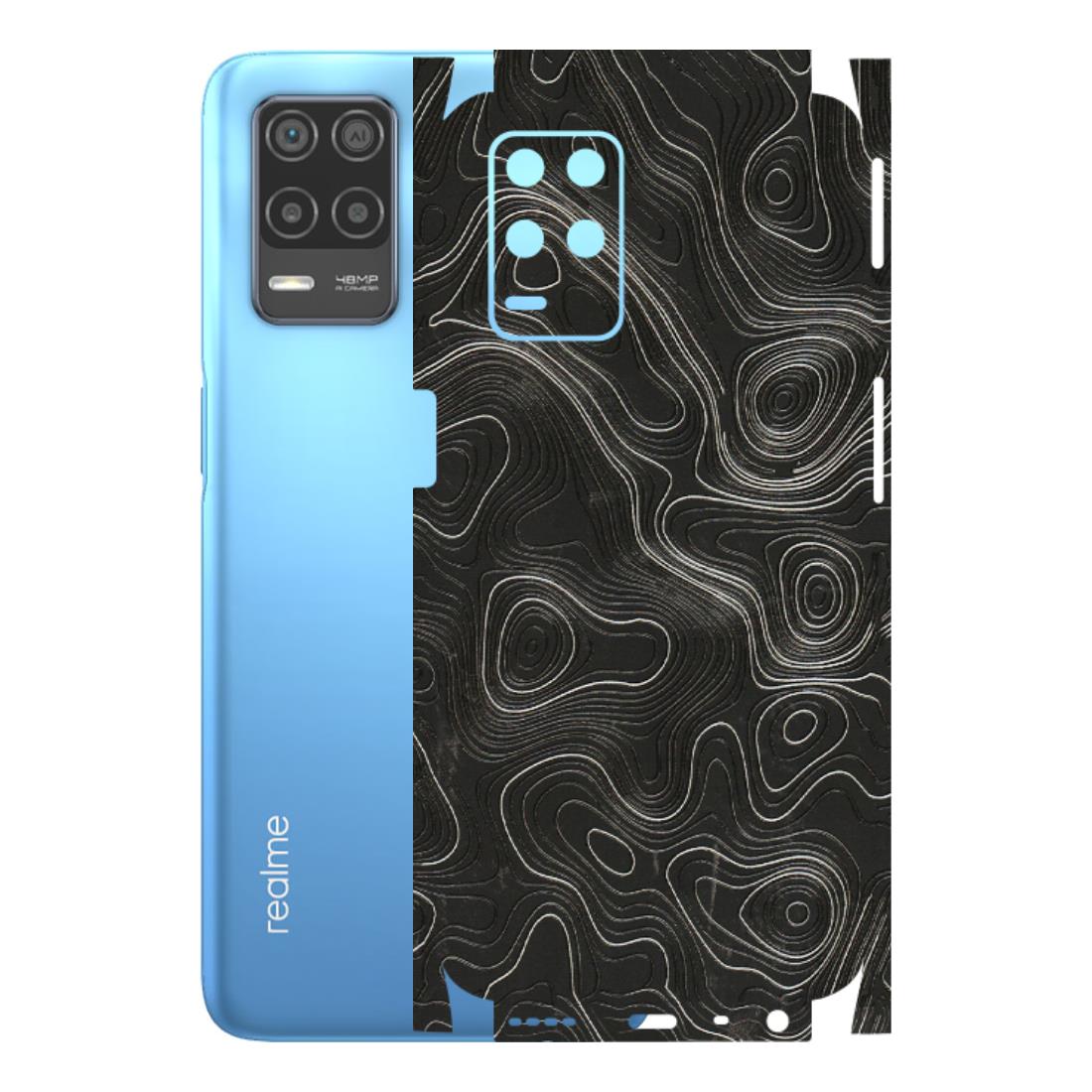 Realme Phone Skins (All Models) - Abstract White Line Map - 3D Embossed Finish (L-269) Realme 8 (4G)