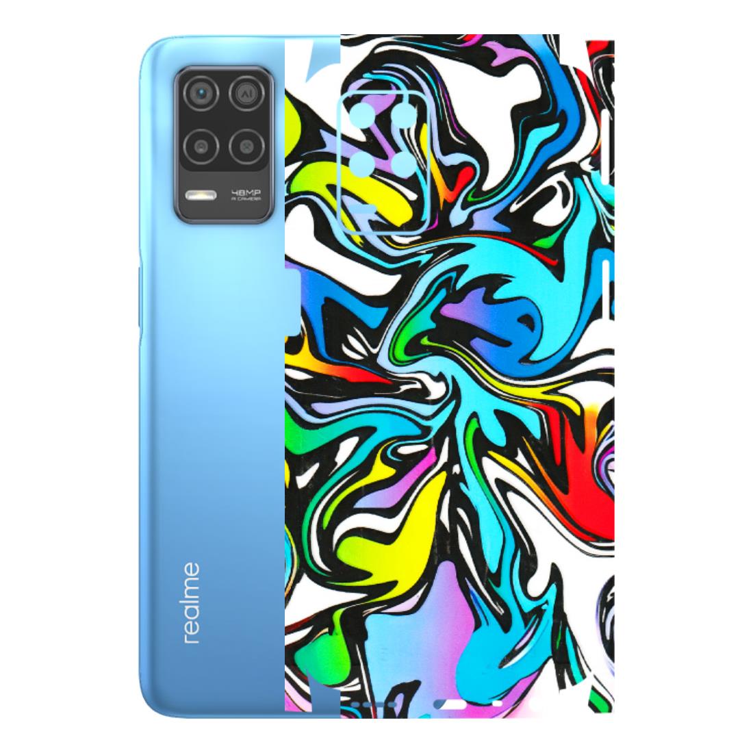 Realme Phone Skins (All Models) - Abstract Colour Paints - 3D Embossed Finish (L-271) Realme 8 (4G)