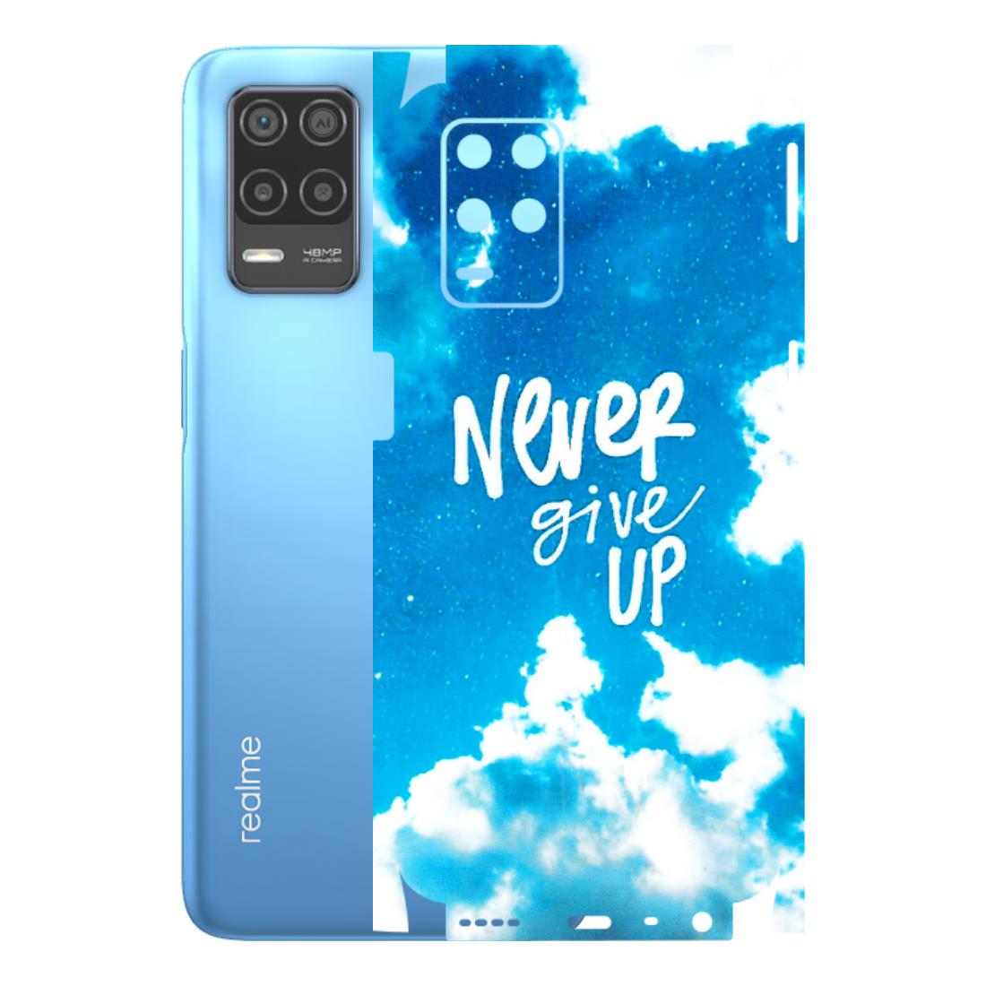 Realme Phone Skins (All Models) - Never Give Up - 3D Embossed Finish (L-279) Realme 8 (4G)