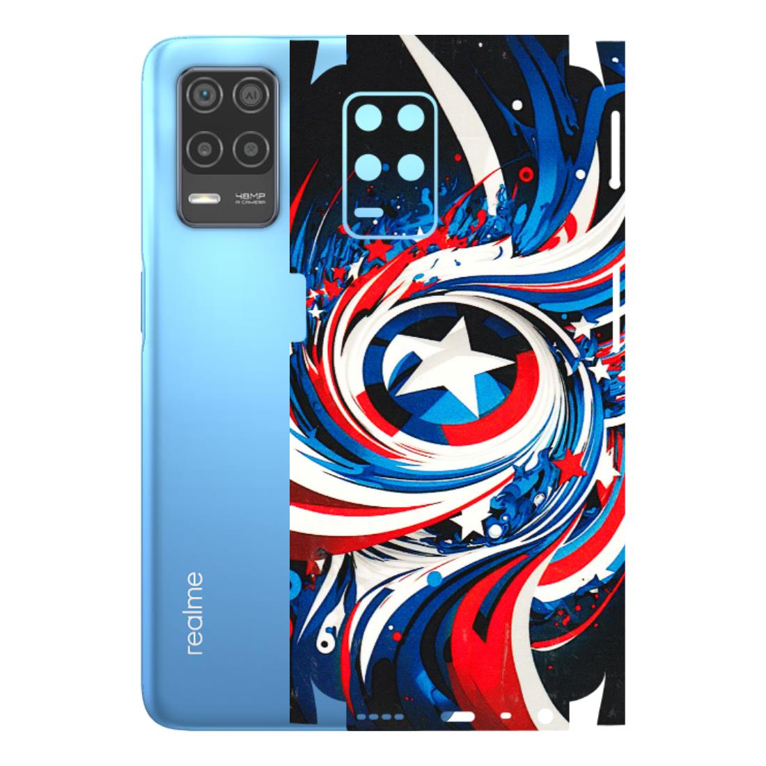 Realme Phone Skins (All Models) - Captain America Logo - 3D Embossed Finish (L-307) Realme 8 (4G)