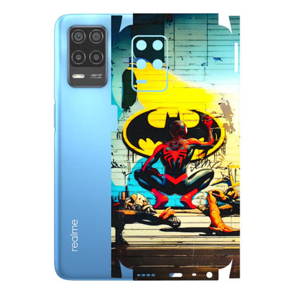 Realme Phone Skins (All Models) - New Spiderman Bat Logo - 3D Embossed Finish (L-309) Realme 8 (4G)