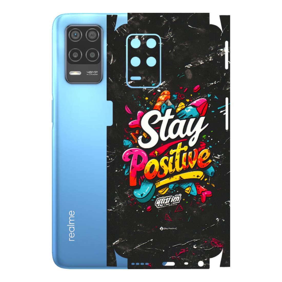 Realme Phone Skins (All Models) - Stay Positive Black - 3D Embossed Finish (L-31) Realme 8 (4G)