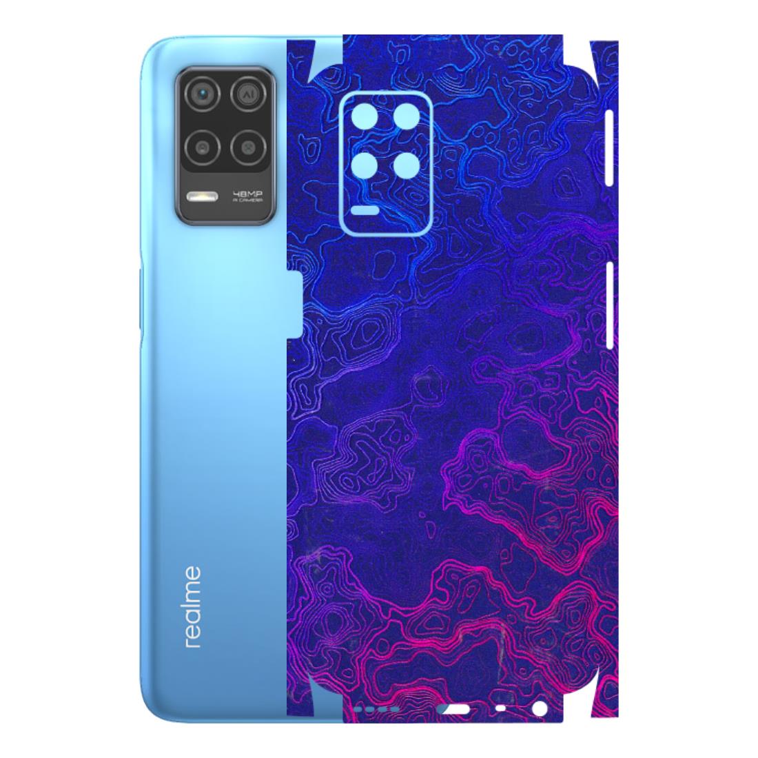 Realme Phone Skins (All Models) - Purple Ripples Swirl - 3D Embossed Finish (L-314) Realme 8 (4G)
